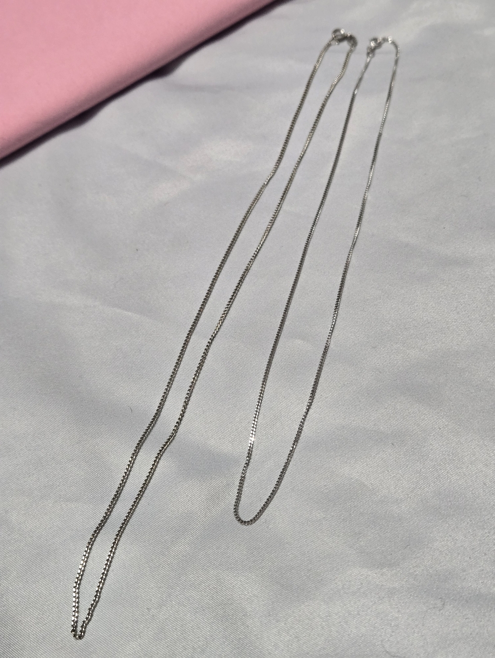 2 Pcs 10k White Gold Chain Bundle